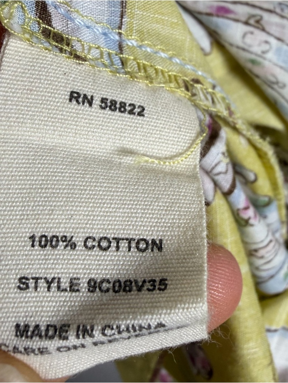 Chelsea & Violet Womens Blouse Size S Tea Party Yellow Coquette Cottagecore - Picture 7 of 7